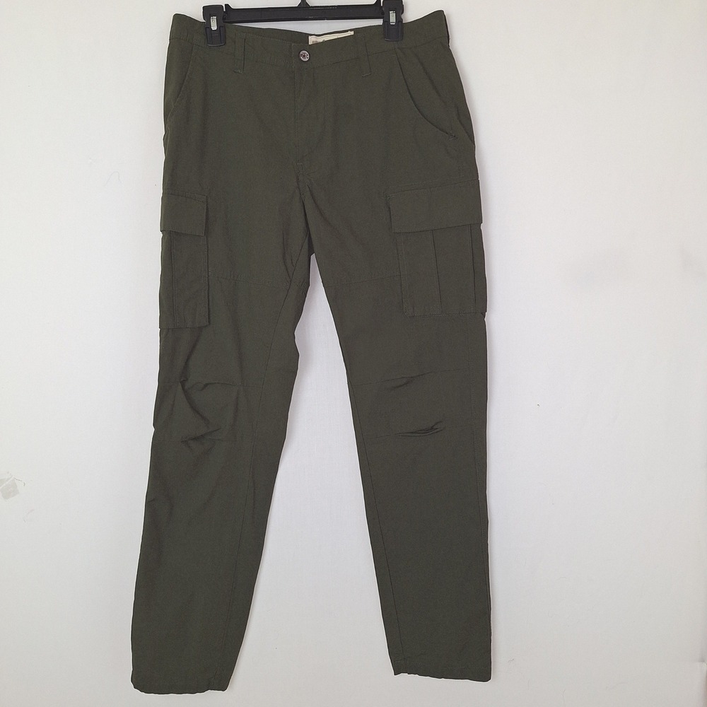 Y2K Minimalist Gorpcore Utility Hudson & Barrow Olive Green Cargo Pants 34x32